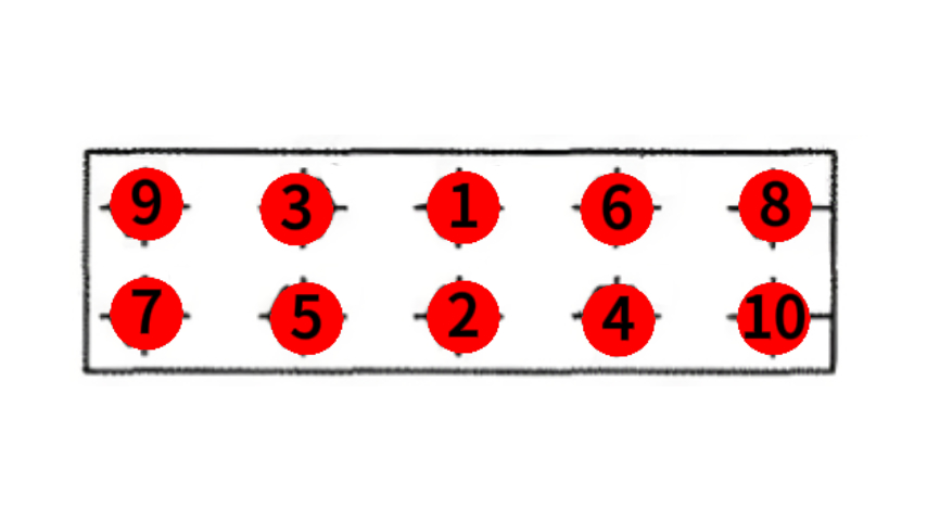 两排螺丝拧紧顺序 两排螺丝拧紧顺序